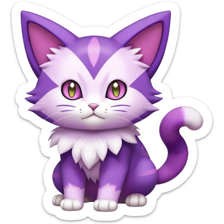 Purrloin-Skitty-Pokémon-Fakémon-hybrid-creature (full body) sticker