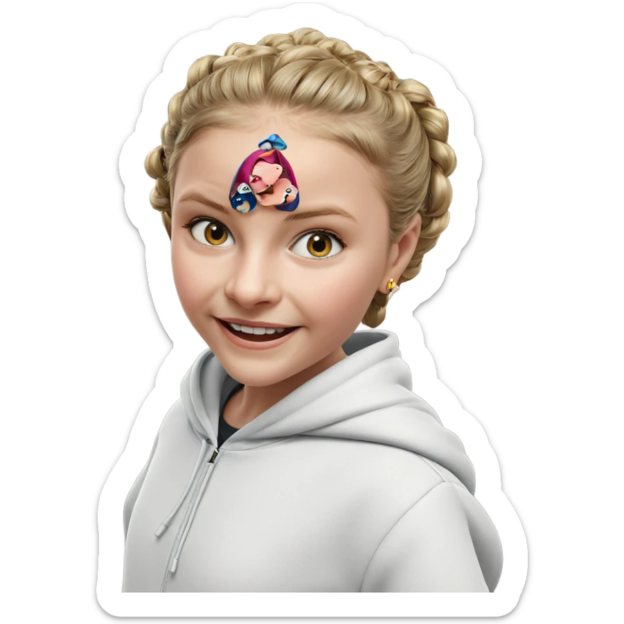 girl in hood with earrings sticker