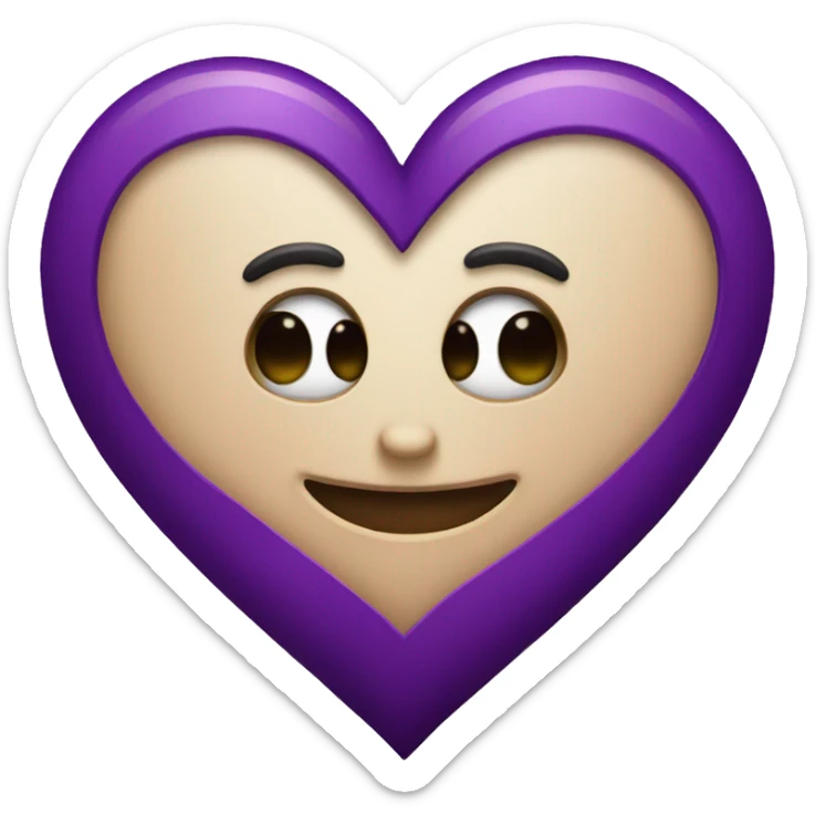 Black and purple heart sticker