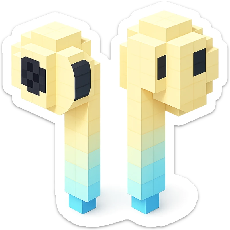 white EarPods headphones with a sleek design sticker