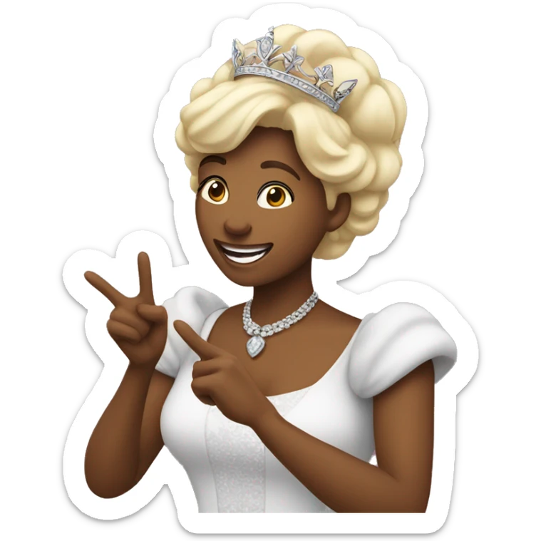 Woman encouraging friend saying you go queen! sticker