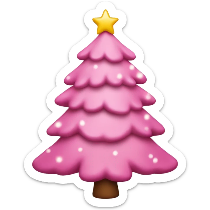 Pink Christmas tree sticker