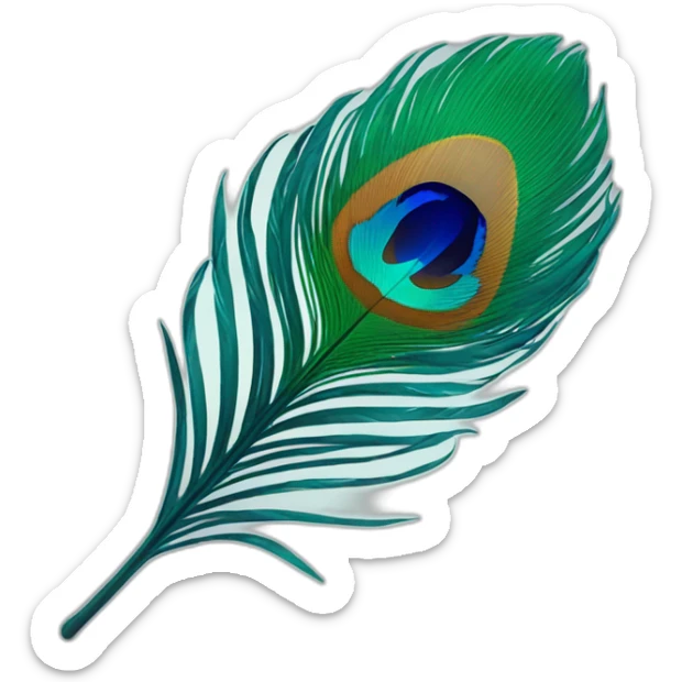 peacock feather sticker