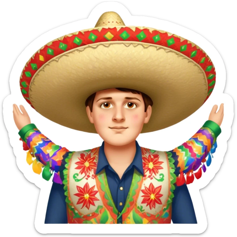 Fiestero with Sombrero sticker