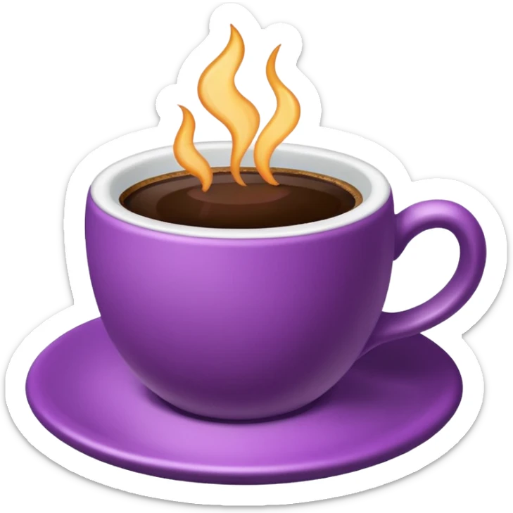 Create minimalist emoji in the style of Coffee Lover — a coffee shop and roastery brand.
Style: cozy, warm.
Colors — purple-pink range.
☕️ cup of coffee sticker