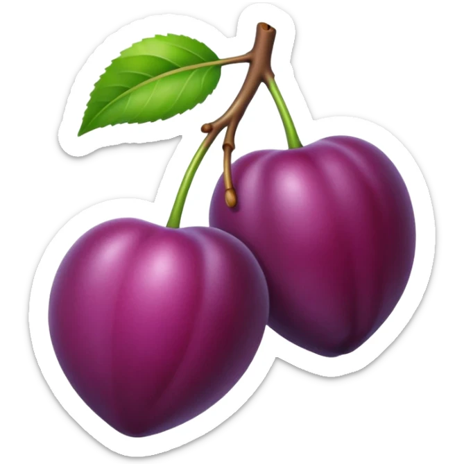 Plum on sticker