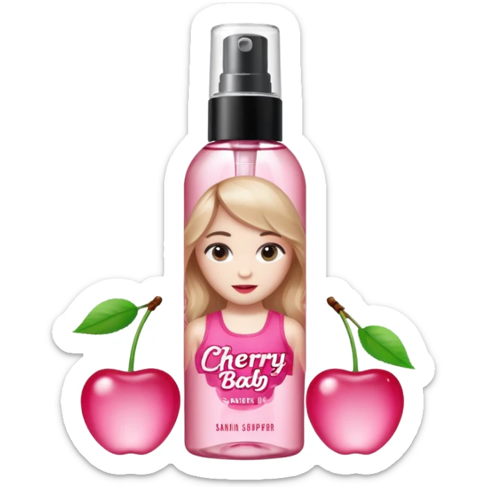 Sabrina carpenter bottle of cherry baby body mist   sticker