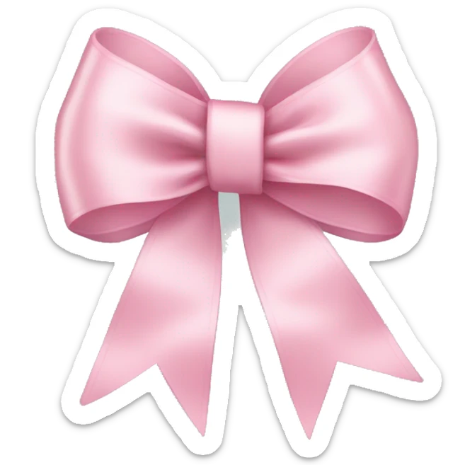 light pink ribbon bow sticker