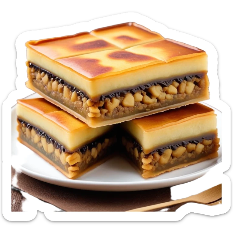 martabak manis-cinematic-realistic-martabak manis-dish-emoji,-depicted-as-a-single,-square-slice-of-sweet,-thick-martabak manis-with-a-rich,-indulgent-filling,-rendered-with-detailed-textures-and-vibrant,-appetizing-lighting sticker