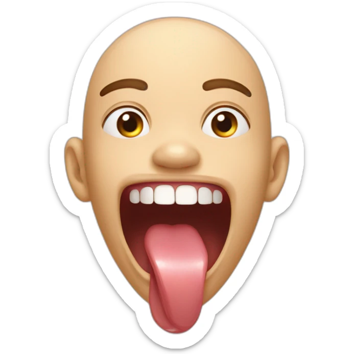 tongue to the roof of mouth, open mouth, defined jawline sticker