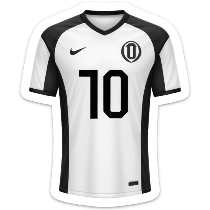 White and black soccer jersey with number 1 with and a logo on it sticker