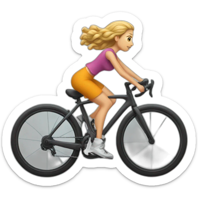 Femme qui fait une roue arrière à vélo sticker