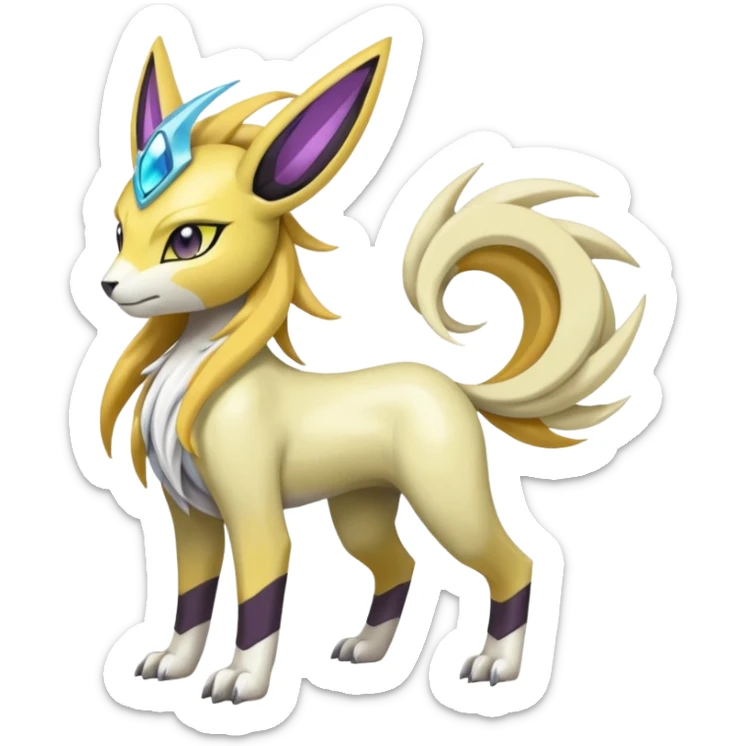 Colorful Meloetta-Manectric-Solgaleo-Raikou-Pokémon-Digimon-Fakémon-fusion-hybrid-creature sticker