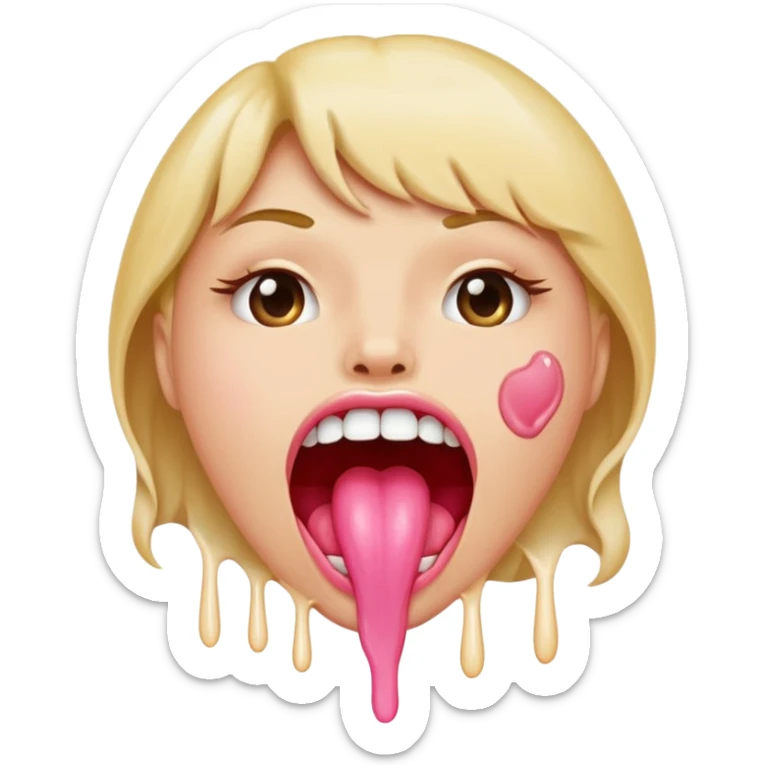 Hungry drooling and saliva dripping out of the mouth sticker