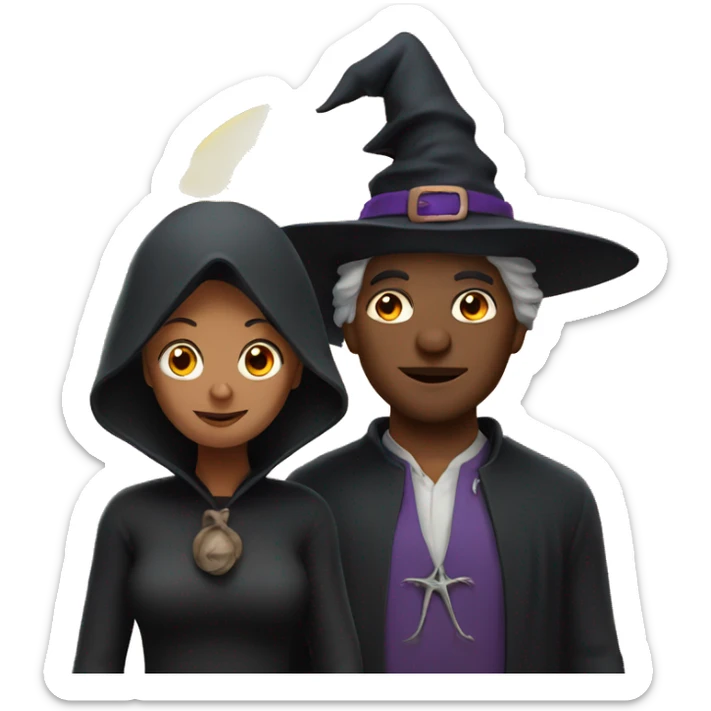 Witch with a man sticker