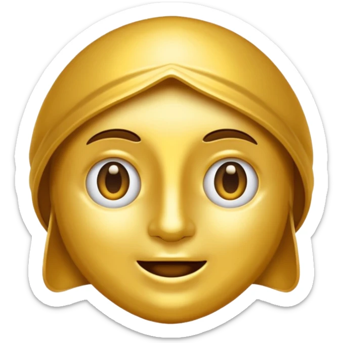 eine goldene schallpaltte, die ein gesicht hat und lächelt, keine menschlcihes gesicht sticker