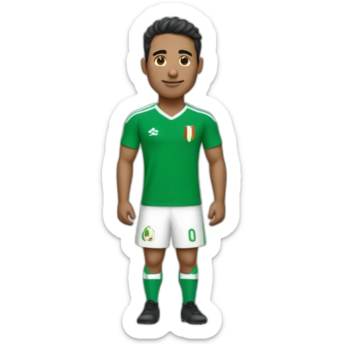 un homme qui porte le maillot de foot de l'Algérie sticker