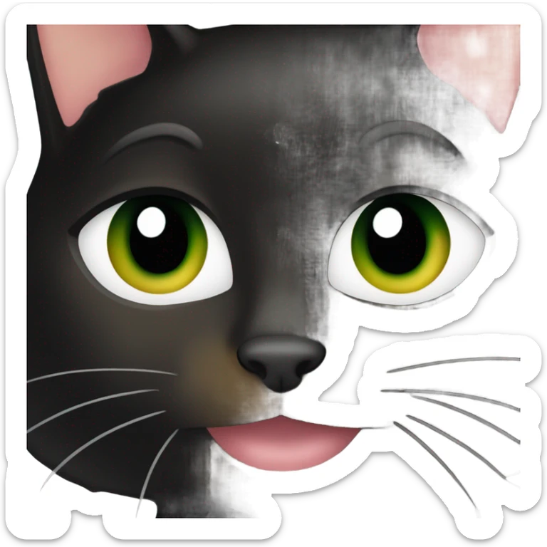 bombay cat being held by pretty girl with green eyes and freckles and wine colored hair sticker