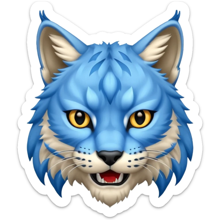 Tête de lynx : très très très féroce et très méchant et tout bleu sticker
