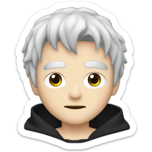 Gojo satoru white hair with a black cloth on his eyes, no glasses, no eyes sticker