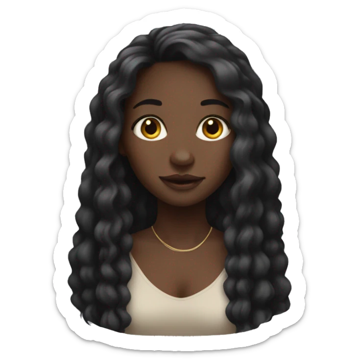 black girl with a long hair  sticker