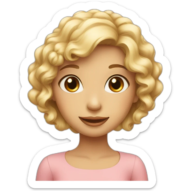 Cute and elegant girl emoji with bright eyes and a tender, affectionate smile sticker