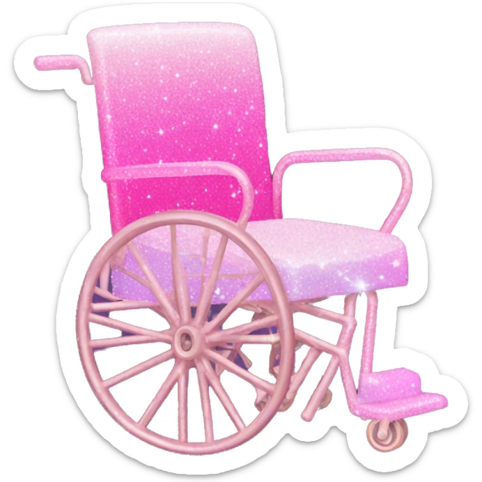 Pink ombre wheelchair with glitter  sticker
