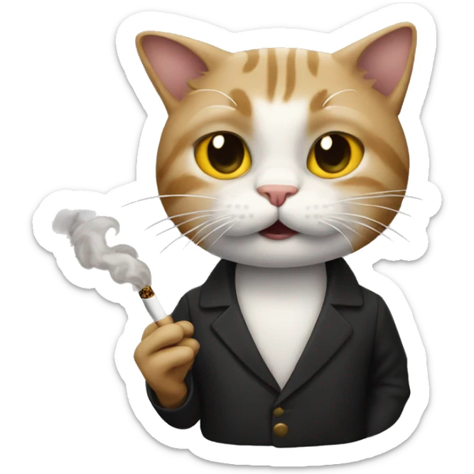 Cat smoking sticker