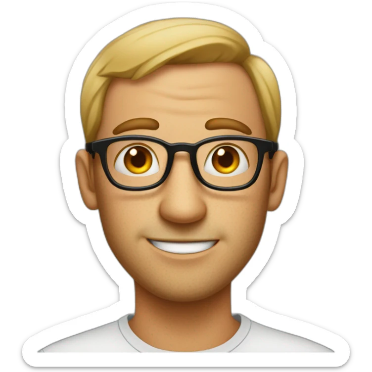 A man in glasses With freckles with receding hairline who loves theater Boring guy sticker