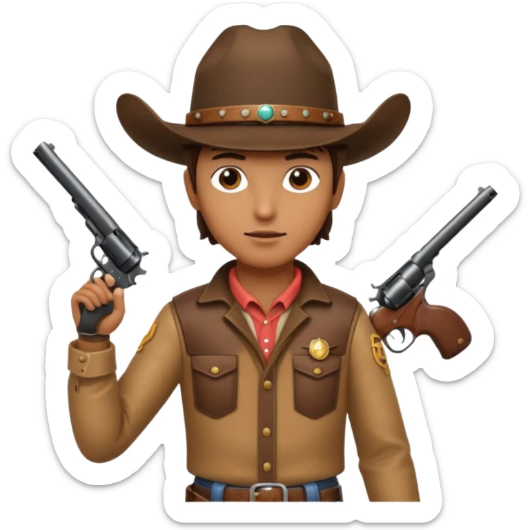 A skull with a vowboy hat and a gun whith a scope sighn on his eye and min holding the gun sticker