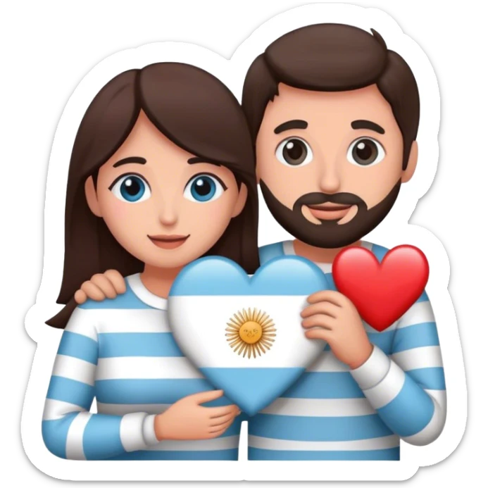 pareja argentina de hombre y mujer enamorados sticker