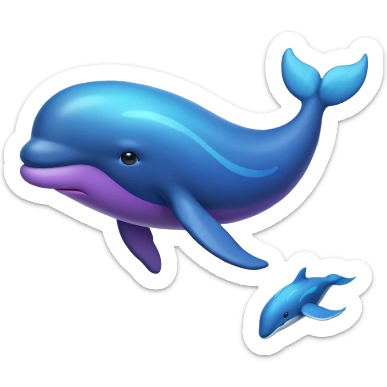 Create a single emoji of a Nebula Whale in full body, shown at a slight side angle in a natural, characteristic pose sticker