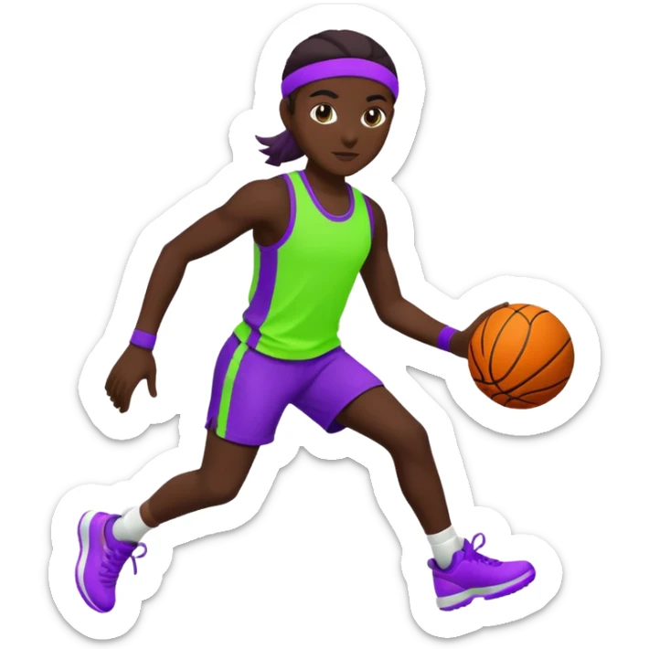 generate for me a sports icon in neon purple and green sticker
