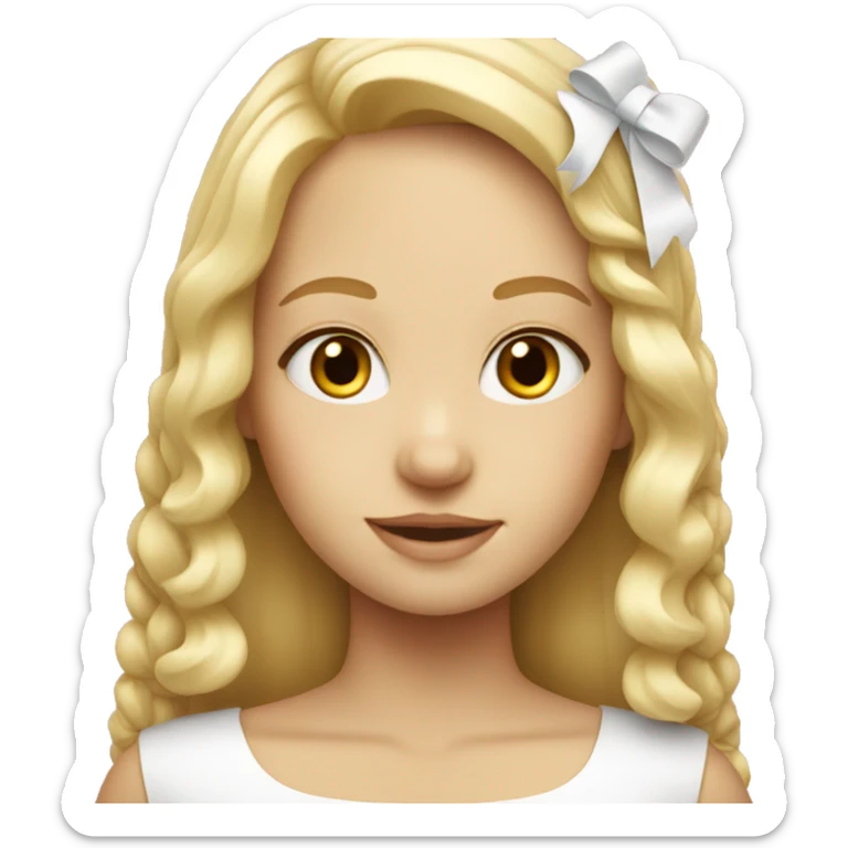 Blond girl with white bow sticker