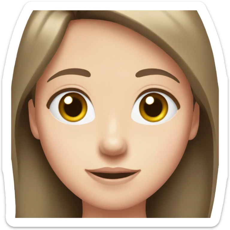 brown straight hair teenage girl white skin pink shirt  sticker