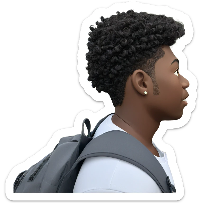 dark-skinned boy in white shirt sticker