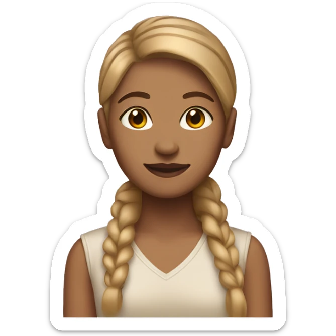 A women and a butch lesbian with straight hair  light brown skin tone  sticker