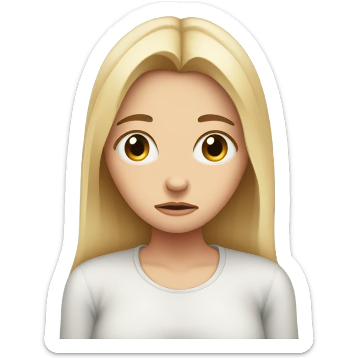  White girl ashamed of herself of hiding face in hands sticker