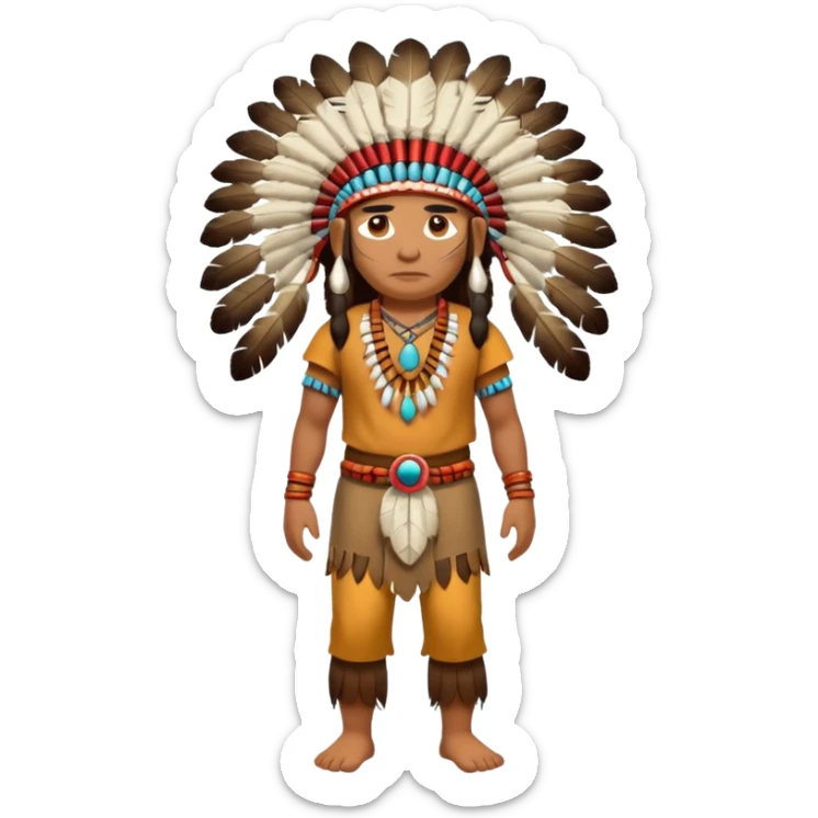The full body of A native American Indian chief from the 1800s sticker