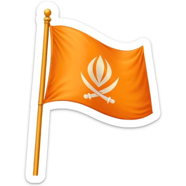 Use orange flag and sikh emoji this 🪯 and make sure emoji fit in Flag  sticker