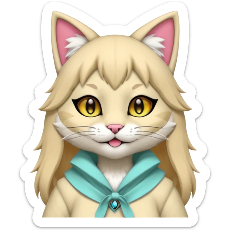 Cool colorful cute Kemonomimi Nekomimi Japanese Anime Kemono Furry Style Neko-Fursuit-furry-fursona sticker