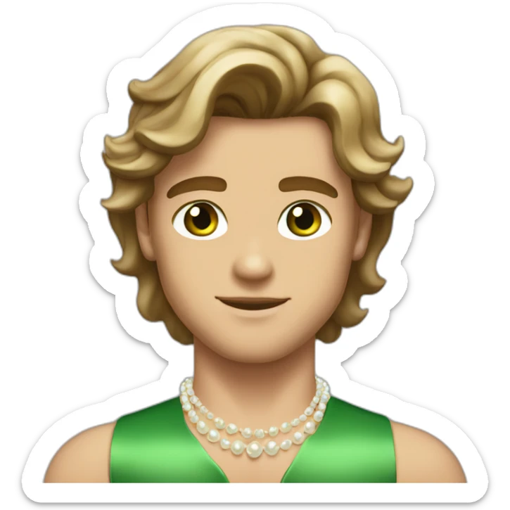 Posh-muscle-boy-with-pearl-necklace-and-green-eyes-and-brown-hair sticker