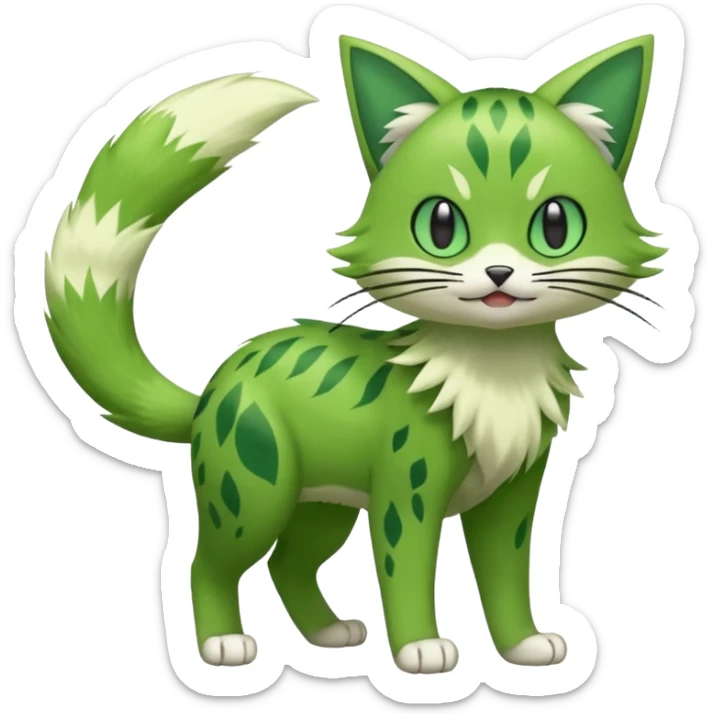 Sprigatito-Meowscarada-Pokémon-Fakémon-animal-fusion (full body) sticker