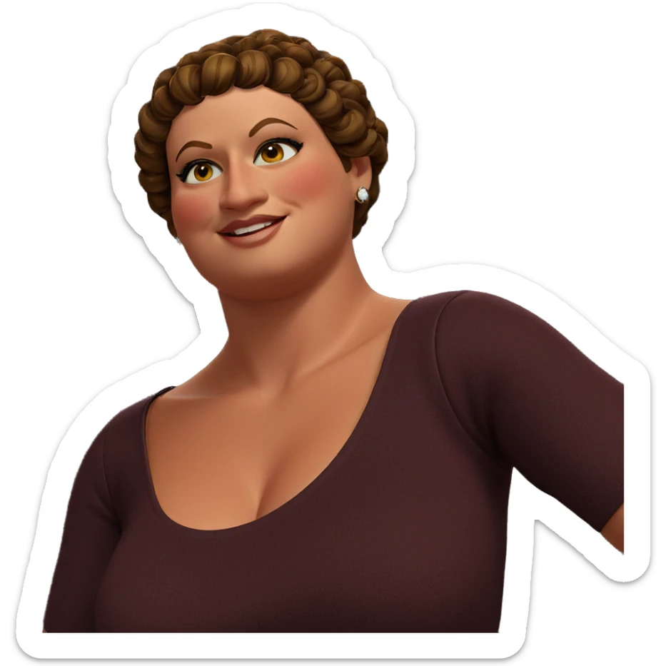 smiling girl with earrings sticker