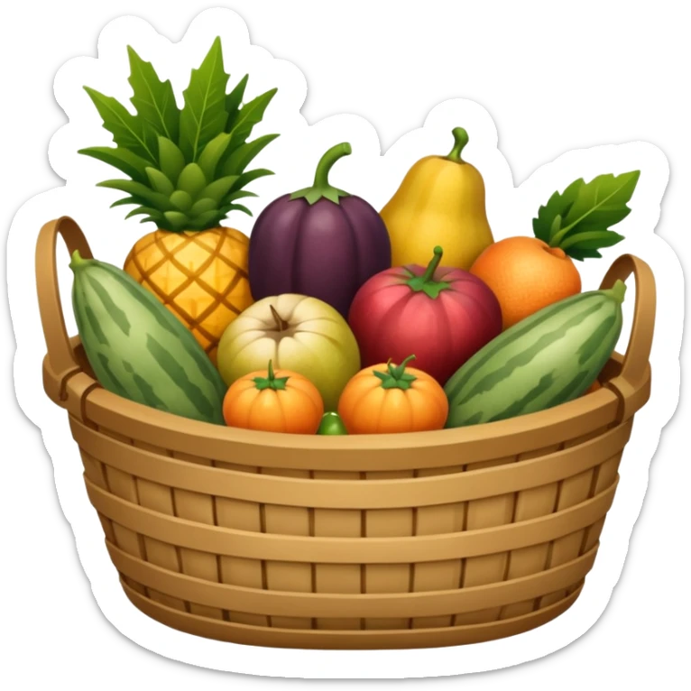 panier de fruits et légumes de saison hiver en france sticker