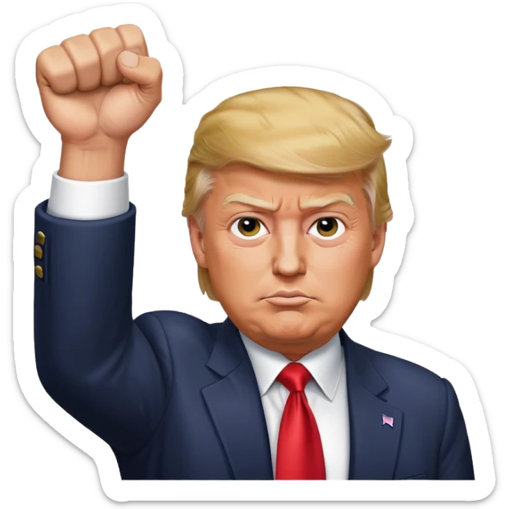 donald trump's fist held high in the air after assassination attempt sticker