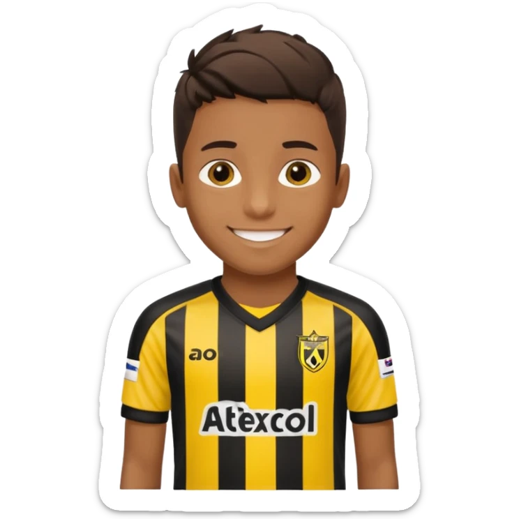 niño con la camiseta de futbol del club atlético Peñarol de uruguay sticker