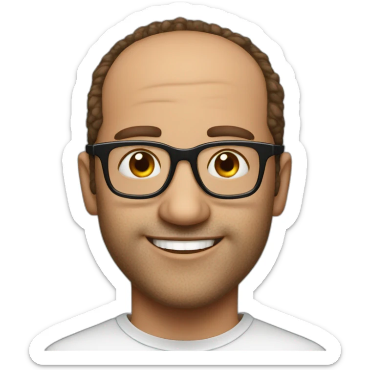 A man in glasses with receding hairline who loves theater With freckles sticker