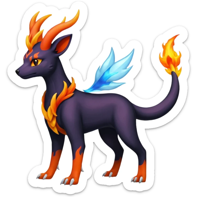 
Canine-Houndoom-Amaura-Salandit-Noibat-Flareon-Fakémon-fusion (full body) sticker