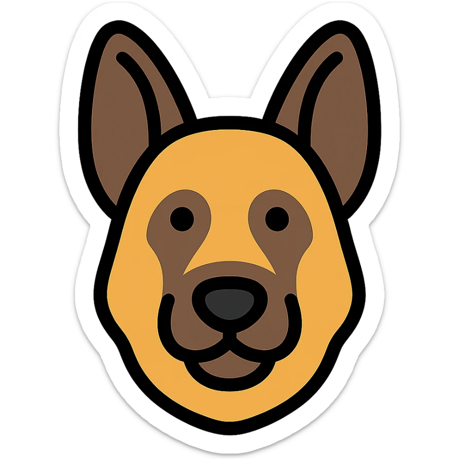 German shepherd dog head only sticker